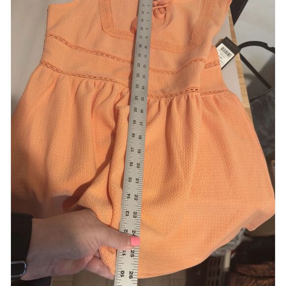 Frye Peplum Lace Trim Tank small Orange Retail $79 NWT - Picture 10 of 10